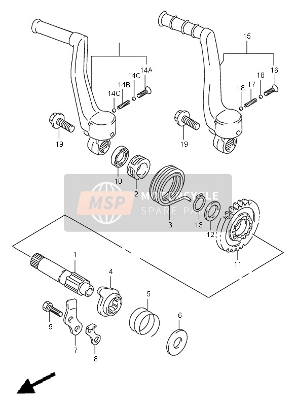 Suzuki RM125 1998 Kick Starter para un 1998 Suzuki RM125