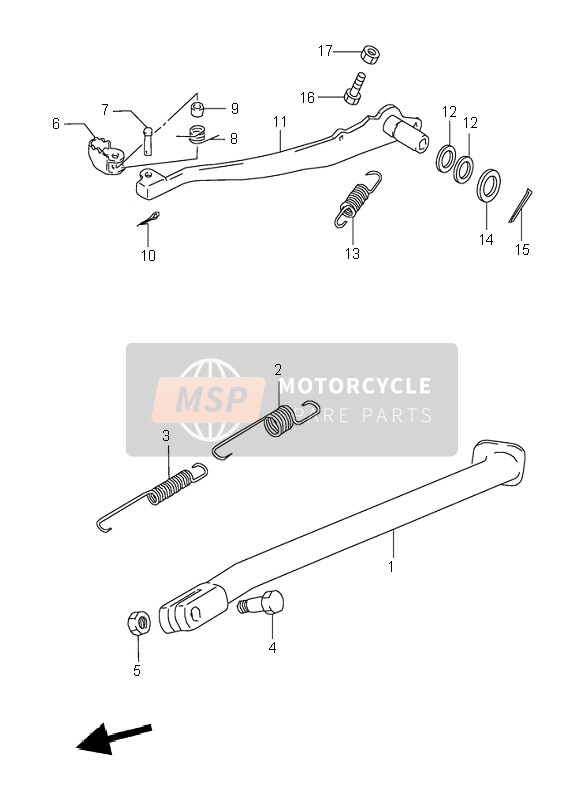 Suzuki DR350SE 1996 Stand & Rear Brake for a 1996 Suzuki DR350SE