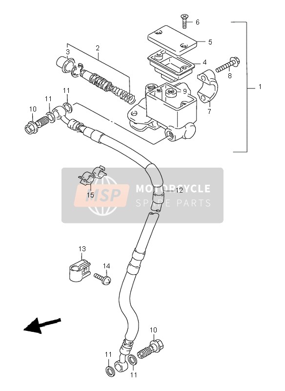 Suzuki DR350SE 1996 Front Master Cylinder for a 1996 Suzuki DR350SE