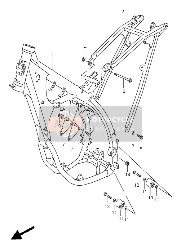 Suzuki RM125 1998 Frame for a 1998 Suzuki RM125