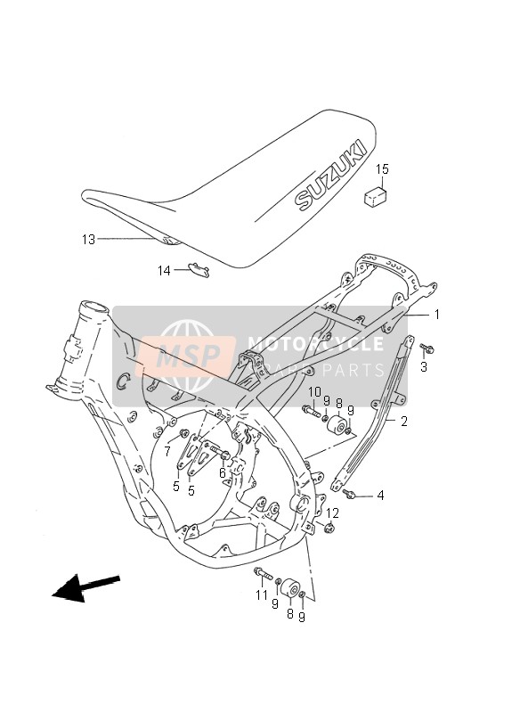 Suzuki RM125 1995 Cadre & Siège pour un 1995 Suzuki RM125