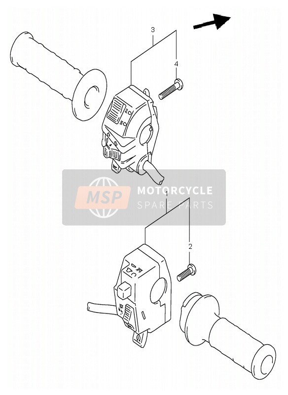 Suzuki DR650RSE 1996 Commutateur de poignée pour un 1996 Suzuki DR650RSE