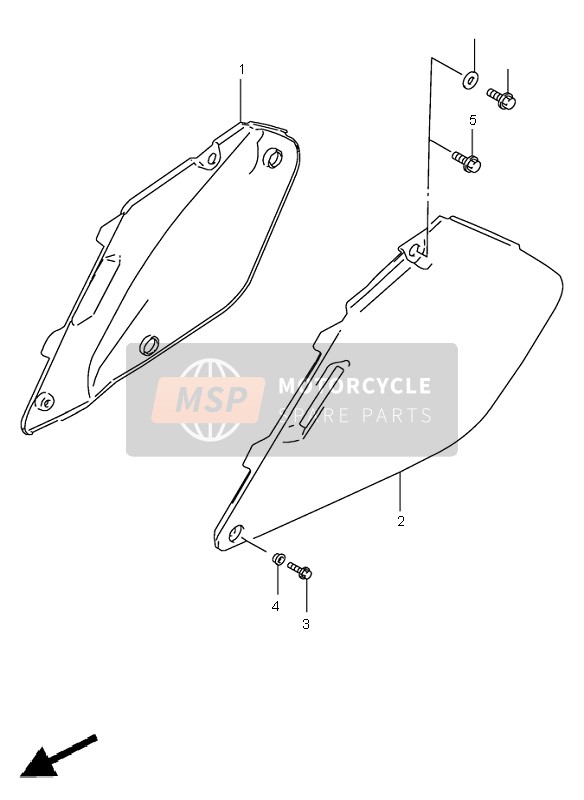 Suzuki RM125 1998 Frame afdekking voor een 1998 Suzuki RM125