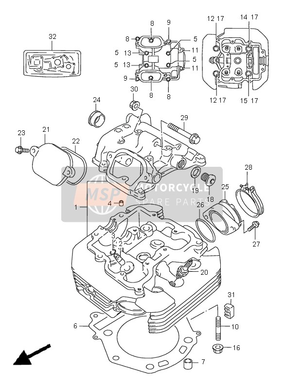 1110032E00, Head Assy, Cylinder, Suzuki, 0