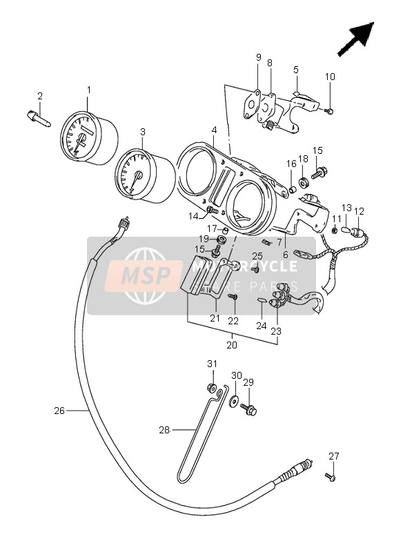 Suzuki DR800S 1996 TACHOMETER für ein 1996 Suzuki DR800S