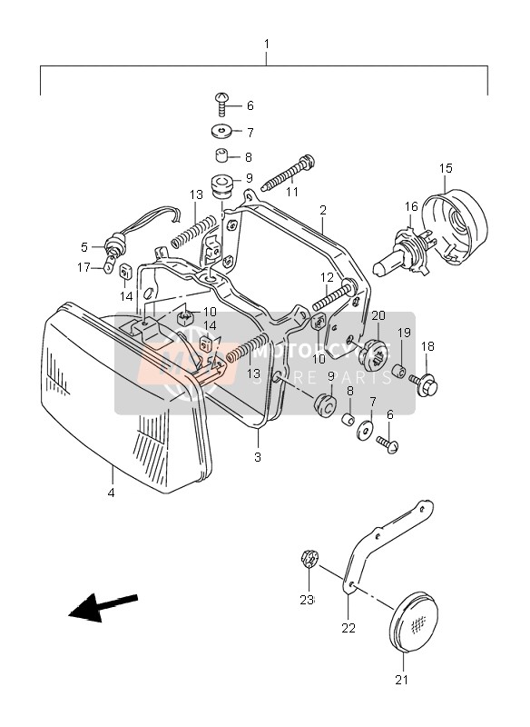 Suzuki DR800S 1996 Lampe frontale pour un 1996 Suzuki DR800S