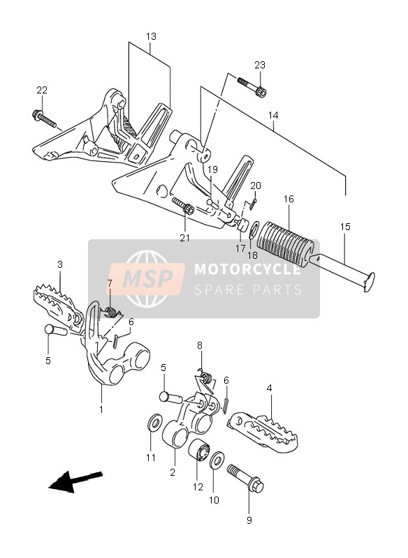 Suzuki DR800S 1996 Footrest for a 1996 Suzuki DR800S