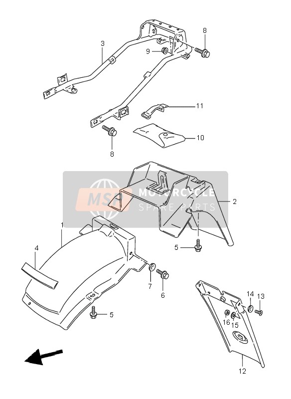 Suzuki DR800S 1996 Rear Fender for a 1996 Suzuki DR800S