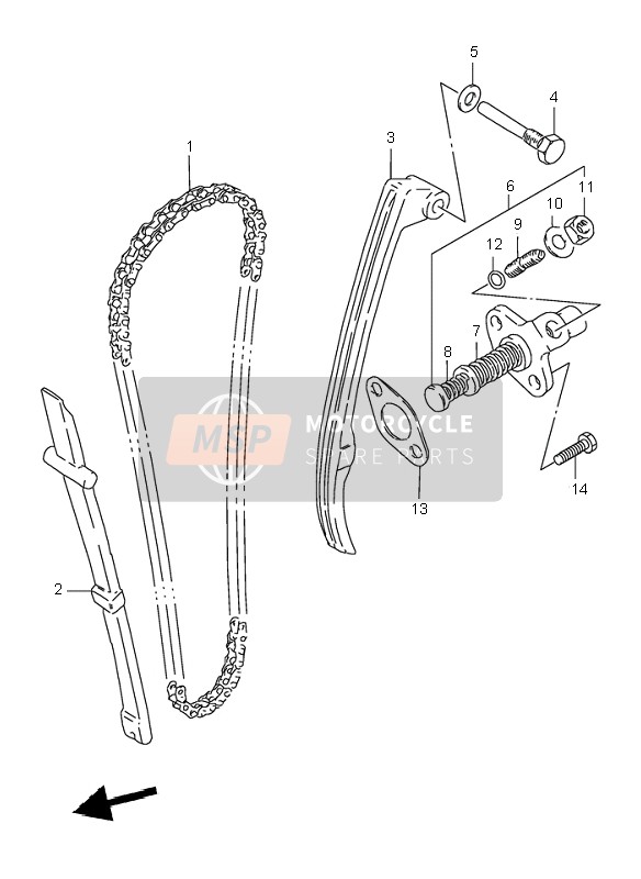 Suzuki DR125SE 1997 Cam Chain for a 1997 Suzuki DR125SE