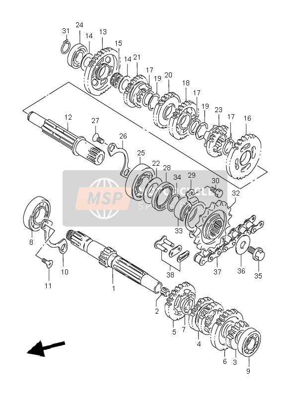 Suzuki DR125SE 1997 GETRIEBE für ein 1997 Suzuki DR125SE