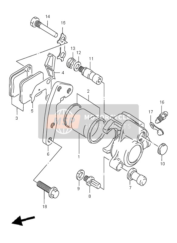 Suzuki DR125SE 1997 BREMSSATTEL VORNE für ein 1997 Suzuki DR125SE