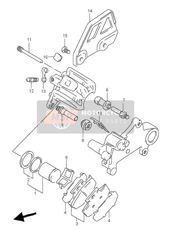 Suzuki DR350SE 1997 BREMSSATTEL HINTEN für ein 1997 Suzuki DR350SE