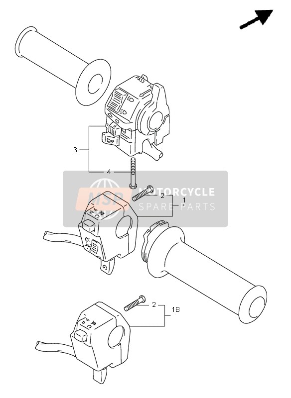 Suzuki DR650SE 1997 Interruptor de manija para un 1997 Suzuki DR650SE