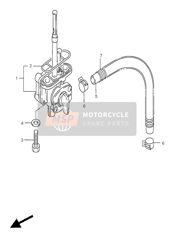 Suzuki DR650SE 1997 Grifo de combustible para un 1997 Suzuki DR650SE