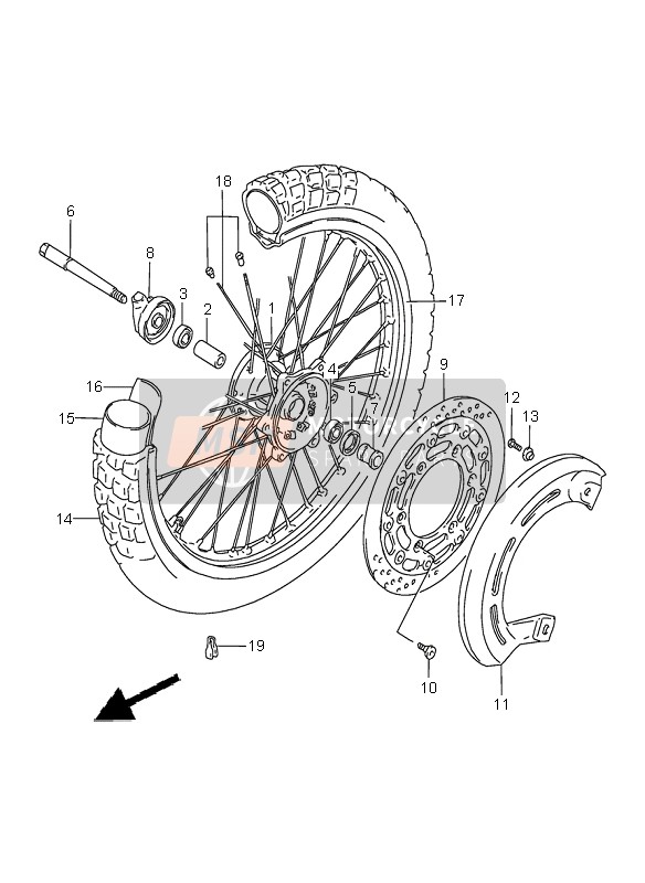 Suzuki DR800S 1997 Front Wheel for a 1997 Suzuki DR800S