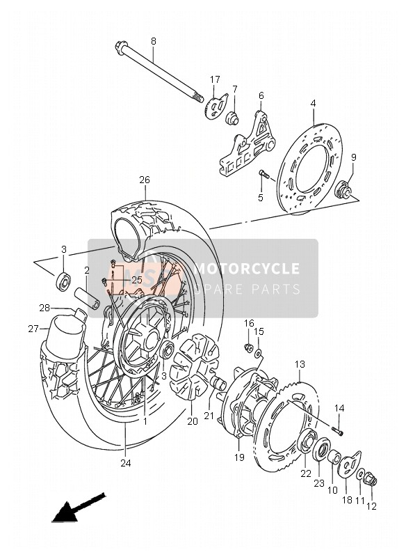 Suzuki DR800S 1997 HINTERRAD für ein 1997 Suzuki DR800S