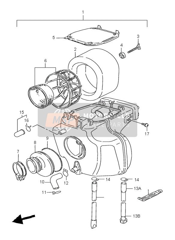 Suzuki DR125SE 1998 Air Cleaner for a 1998 Suzuki DR125SE