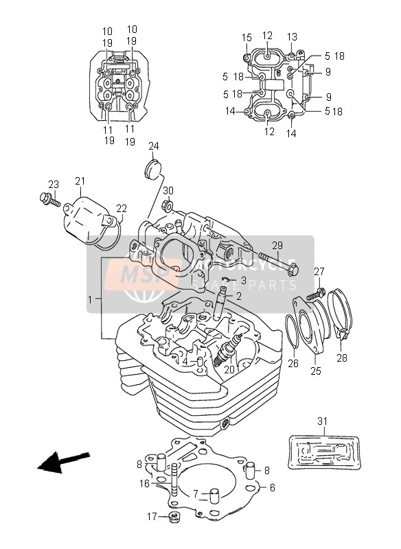 Suzuki DR350SE 1998 Cylinder Head for a 1998 Suzuki DR350SE