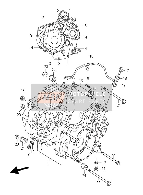 Suzuki DR350SE 1998 Carter pour un 1998 Suzuki DR350SE