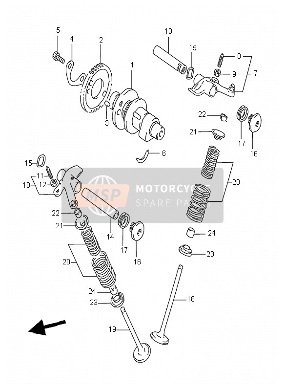 Suzuki DR350SE 1998 Arbre à came & Soupape pour un 1998 Suzuki DR350SE