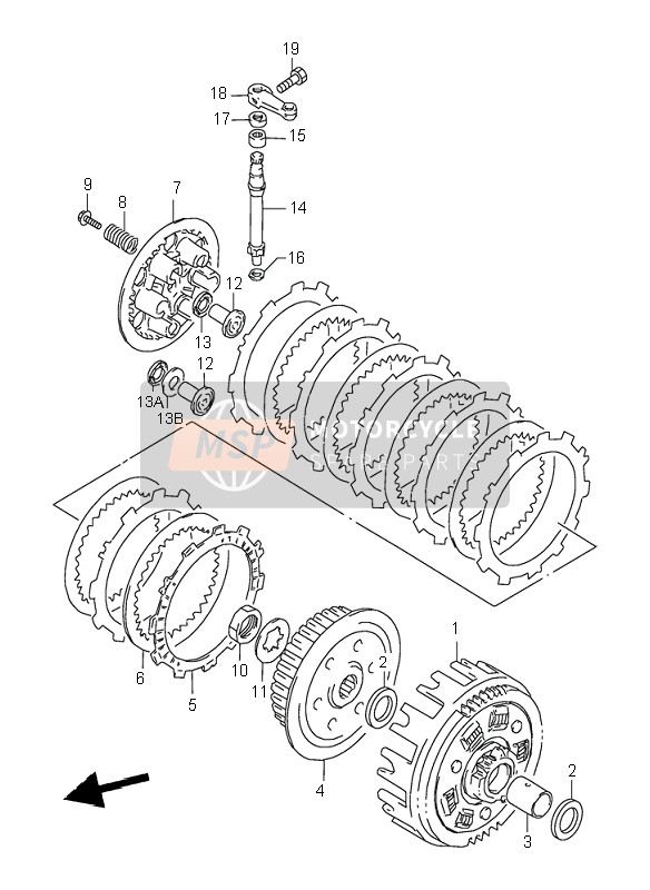 Suzuki DR350SE 1998 Clutch for a 1998 Suzuki DR350SE