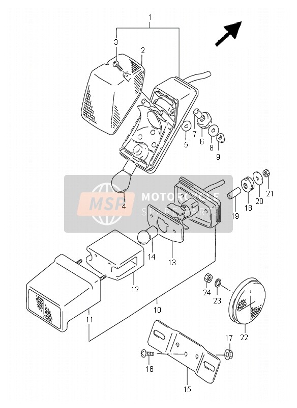 Suzuki DR350SE 1998 RÜCKLICHT für ein 1998 Suzuki DR350SE