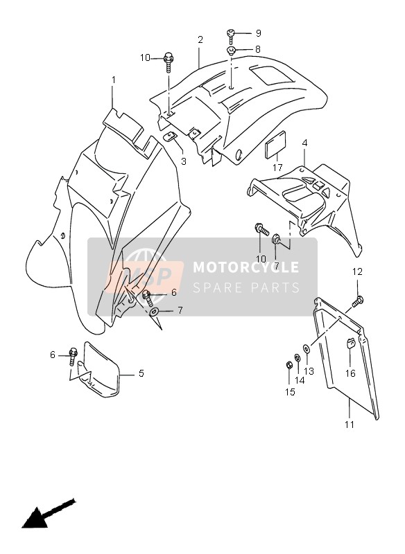 Suzuki DR650SE 1998 HINTERER KOTFLÜGEL für ein 1998 Suzuki DR650SE