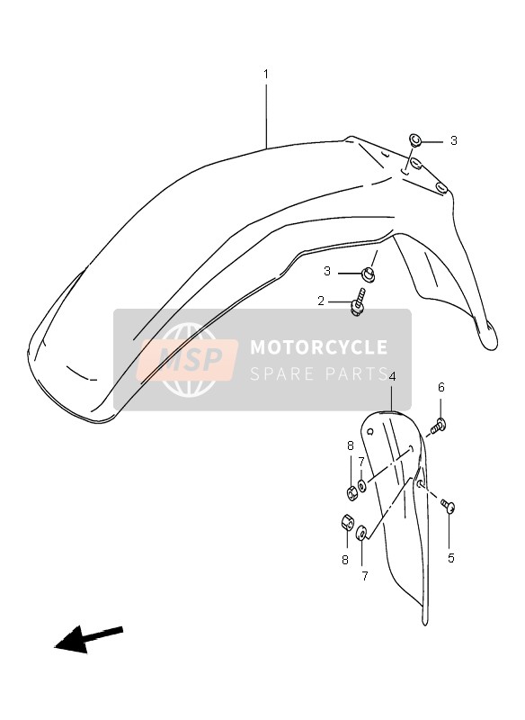 Suzuki DR125SE 1999 VORDERER KOTFLÜGEL für ein 1999 Suzuki DR125SE