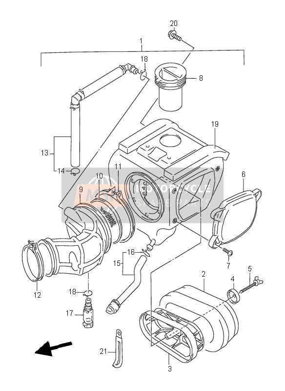 Suzuki DR350SE 1999 Luchtfilter voor een 1999 Suzuki DR350SE