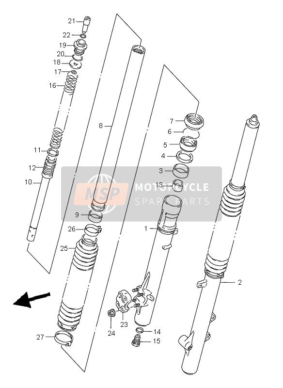 Suzuki DR350SE 1999 Front Damper for a 1999 Suzuki DR350SE