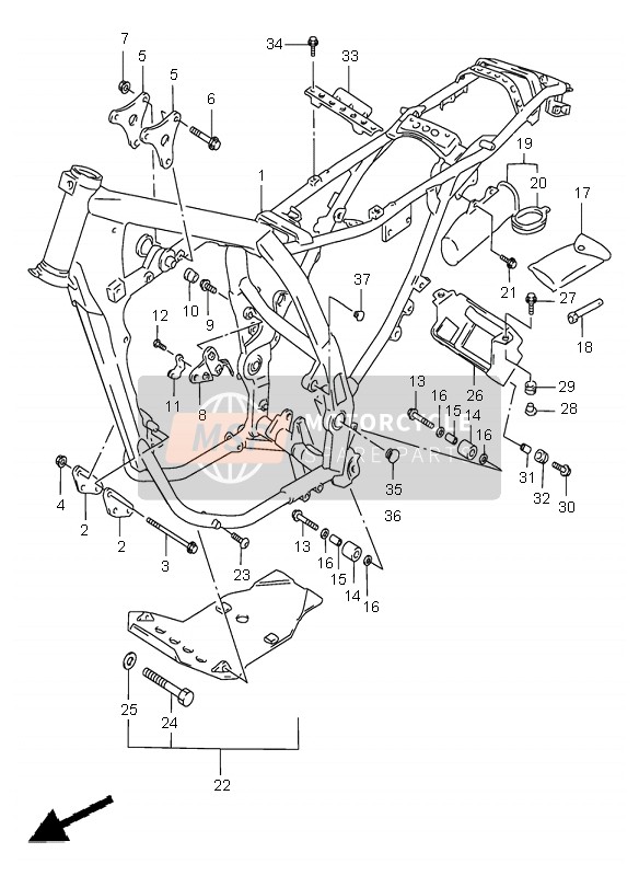 Suzuki DR650SE 2000 Cuadro para un 2000 Suzuki DR650SE