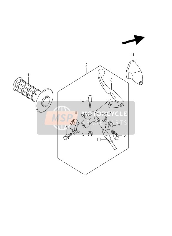 Left Handle Lever (DR-Z400E E1-P37)