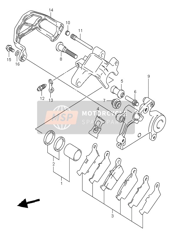 Suzuki DR-Z400E 2000 Rear Caliper for a 2000 Suzuki DR-Z400E