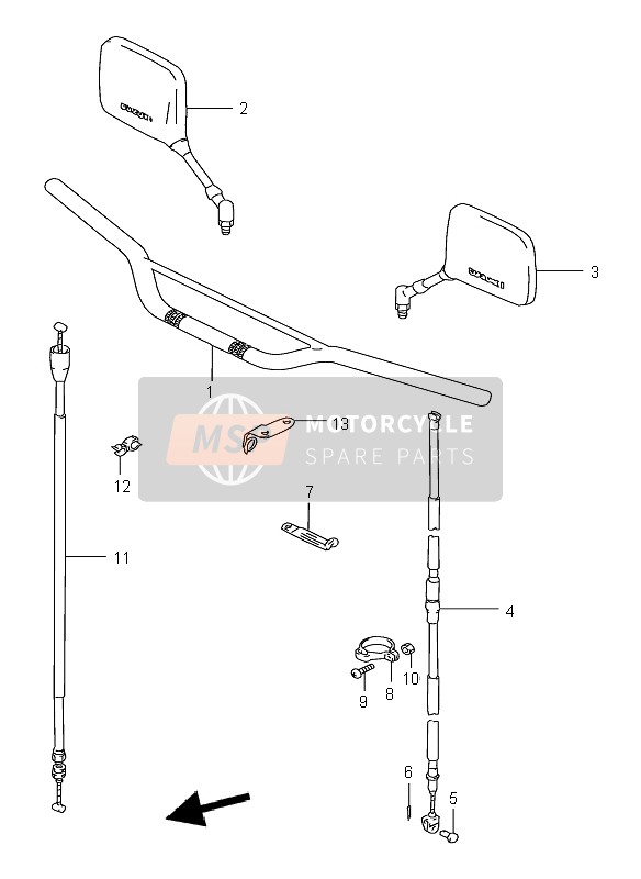 Suzuki DR125SE 2001 Handlebar for a 2001 Suzuki DR125SE