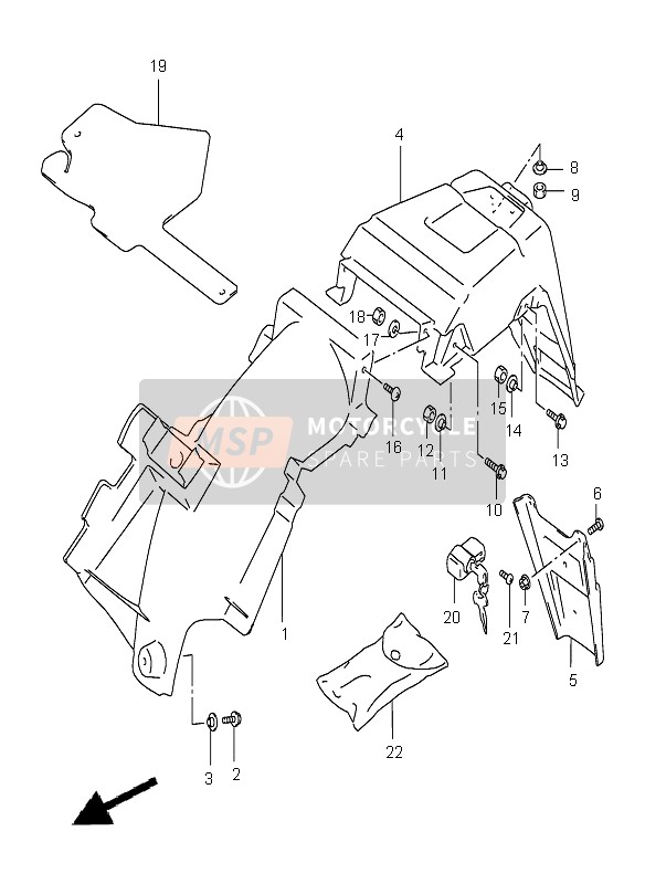 Suzuki DR125SE 2001 Rear Fender for a 2001 Suzuki DR125SE