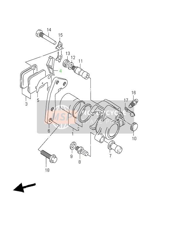 Suzuki DR125SE 2001 BREMSSATTEL VORNE für ein 2001 Suzuki DR125SE