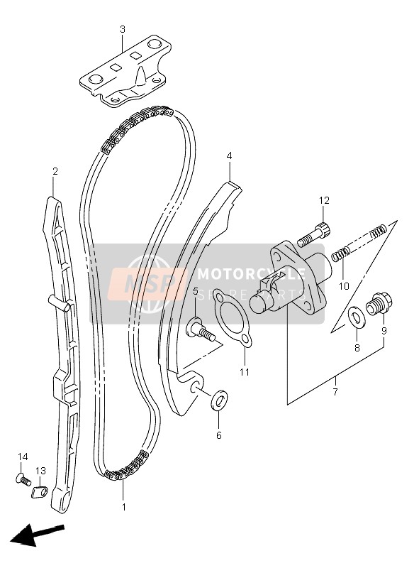 Suzuki DR-Z400E 2001 Cam Chain for a 2001 Suzuki DR-Z400E