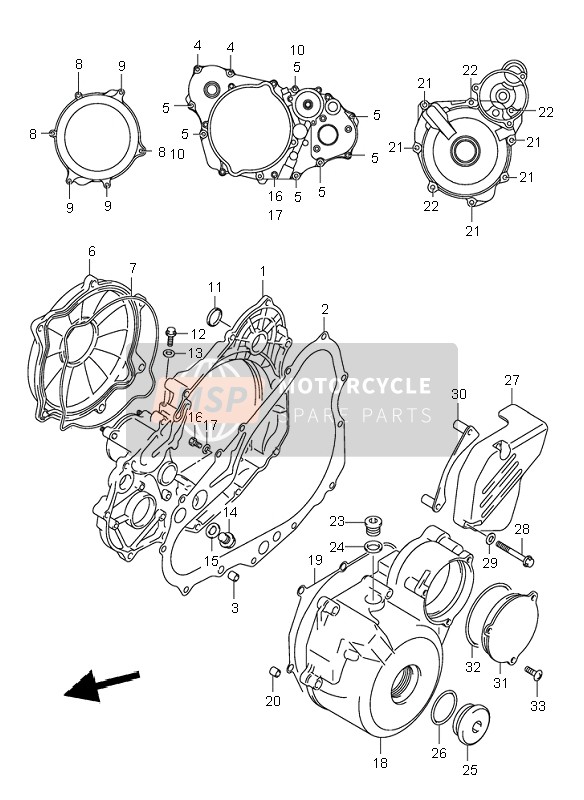 Suzuki DR-Z400S 2001 Tapa del cárter para un 2001 Suzuki DR-Z400S