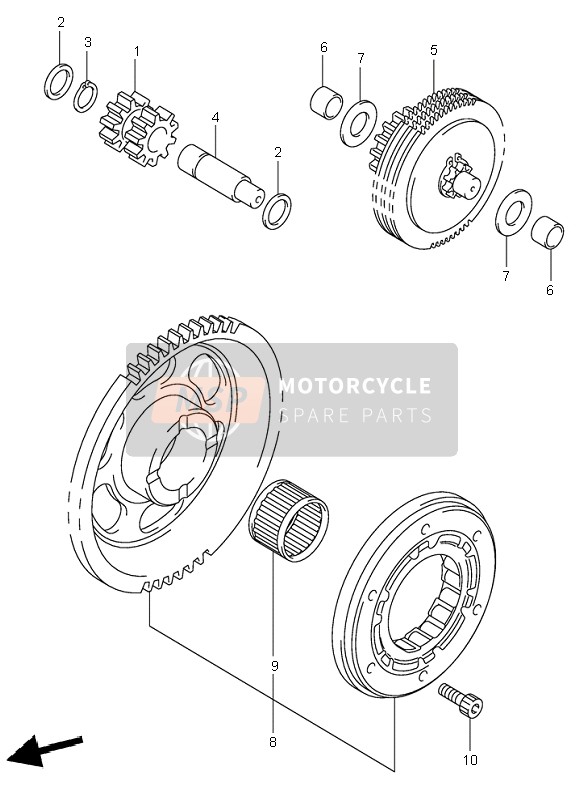 Suzuki DR-Z400S 2001 Starter Clutch for a 2001 Suzuki DR-Z400S