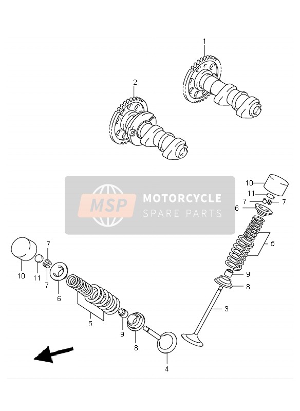 Suzuki DR-Z400S 2001 Cam Shaft & Valve for a 2001 Suzuki DR-Z400S