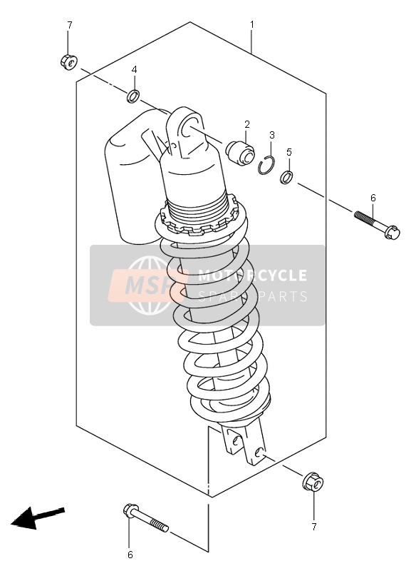 6210029F1037W, Absorber Assy, Rear  Shock (Red), Suzuki, 0