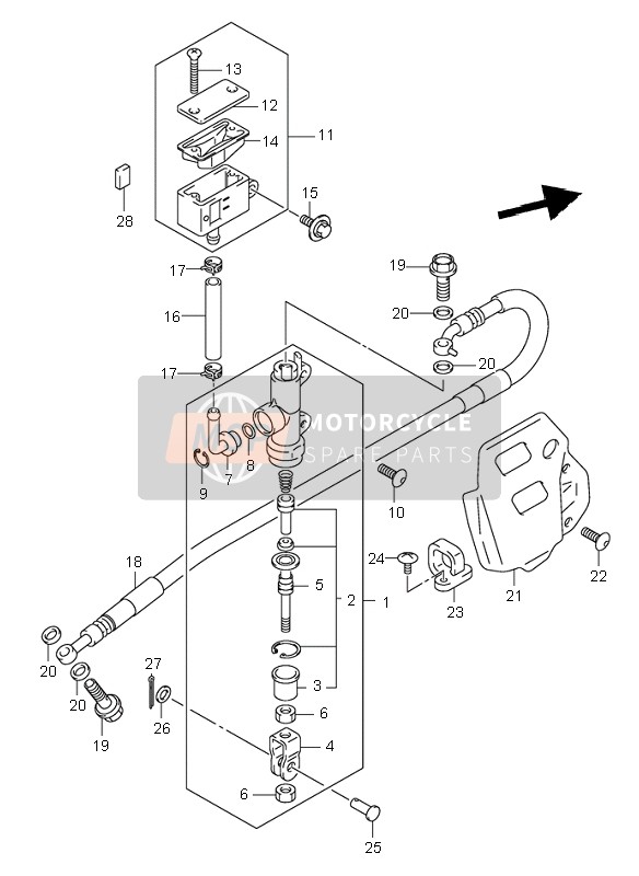 Suzuki DR-Z400S 2001 HAUPTZYLINDER HINTEN für ein 2001 Suzuki DR-Z400S