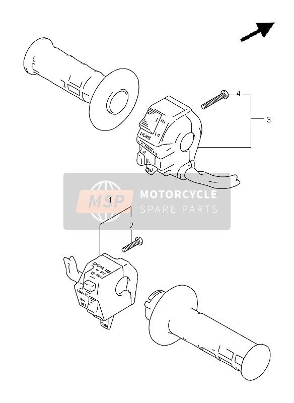 Suzuki DR125SE 2002 Interruptor de manija para un 2002 Suzuki DR125SE