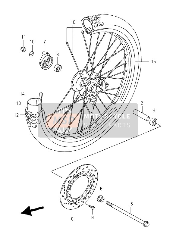 Suzuki DR125SE 2002 Front Wheel for a 2002 Suzuki DR125SE