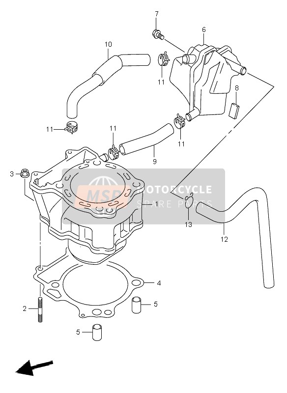 Suzuki DR-Z400E 2002 Cylinder for a 2002 Suzuki DR-Z400E