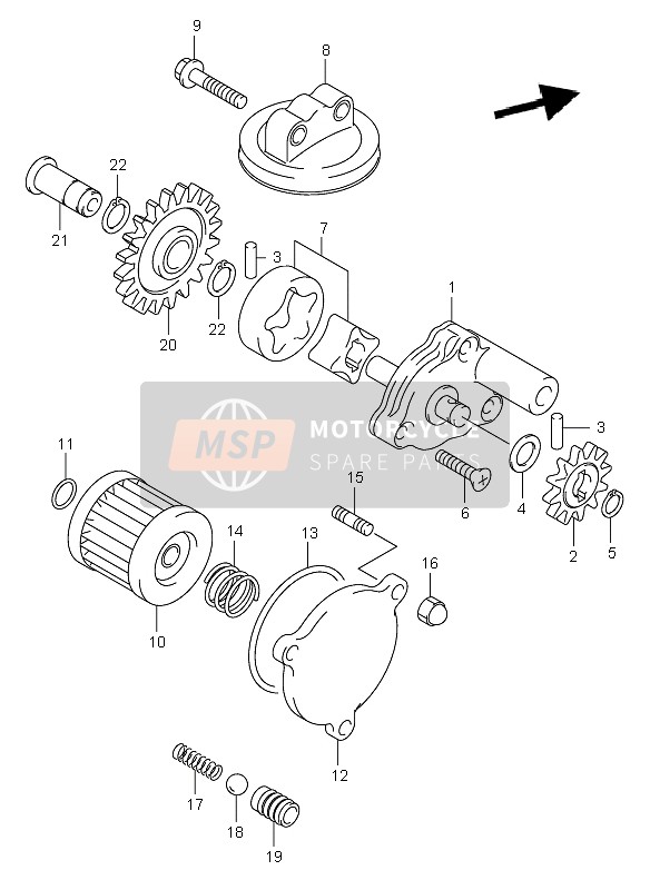 Suzuki DR-Z400E 2002 Bomba de aceite para un 2002 Suzuki DR-Z400E