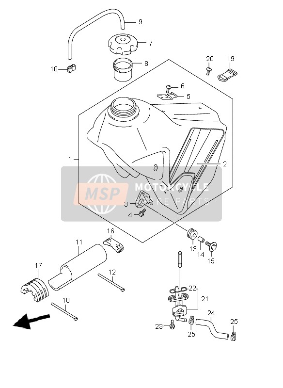 Suzuki DR-Z400E 2002 Fuel Tank for a 2002 Suzuki DR-Z400E