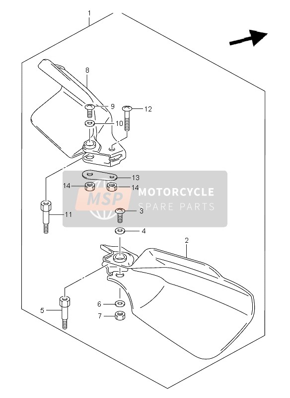 Suzuki DR-Z400E 2002 Copri nocche (E24 OPT) per un 2002 Suzuki DR-Z400E