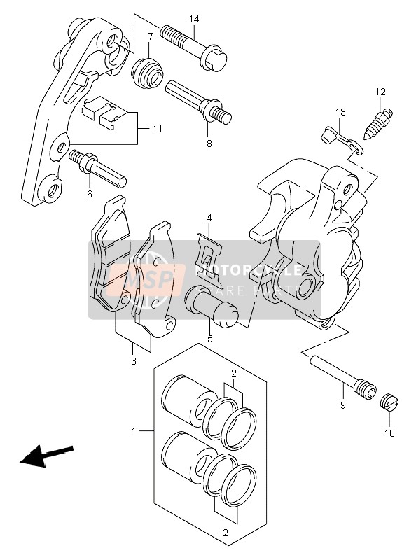 Suzuki DR-Z400E 2002 BREMSSATTEL VORNE für ein 2002 Suzuki DR-Z400E