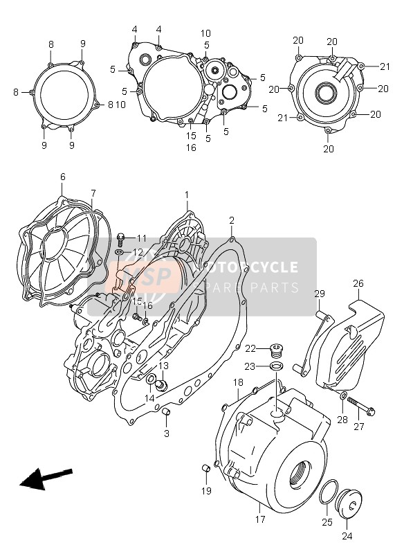 Suzuki DR-Z400E 2003 Crankcase Cover (DR-Z400) for a 2003 Suzuki DR-Z400E